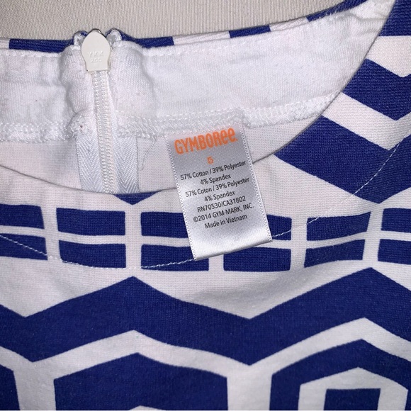 Gymboree Blue Geo Print Shift Dress Girl’s 5 Mod About Orange Retro 60s Vibes - Picture 4 of 8